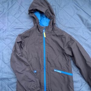 Navy hooded raincoat